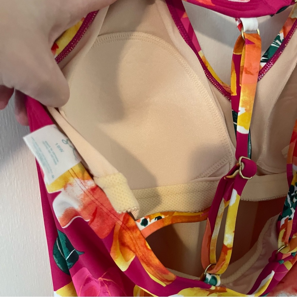 New Kona Sol Tropical Floral One Piece Swimsuit Bathing Suit Women’s 18W Plus - Picture 6 of 9